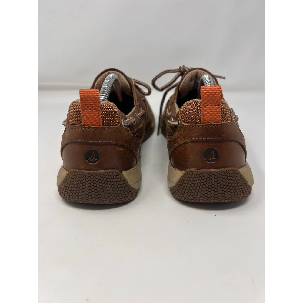 Sperry Sea Kite Sport Moc Boat Shoes Mens 10 Brown Leather Mesh Sides Loafers